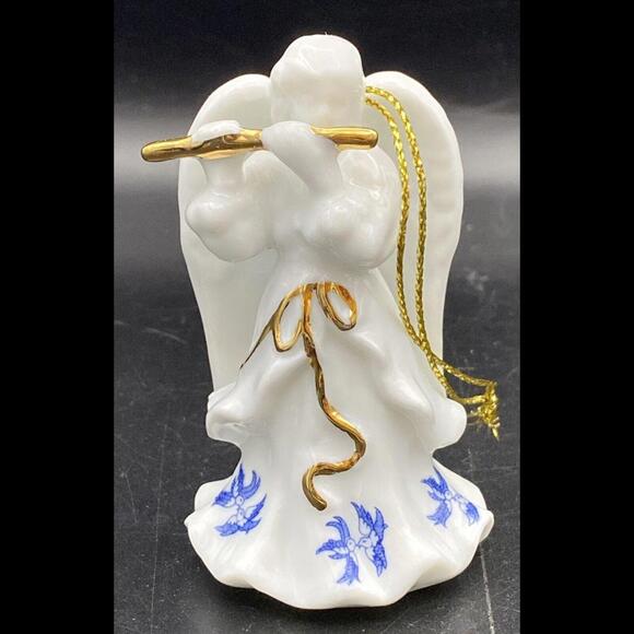 RARE! Cardew Blue ANGEL w/ FLUTE ~ Hand Made Paul Cardew Ornament - Picture 2 of 9